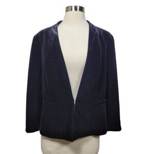 Kasper Women's Open Front Blazer Jacket Long Sleeve Solid Black Size 8